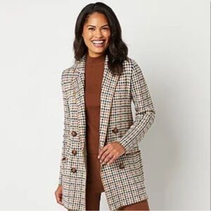 Abbott Elementary x JCPenney Houndstooth Double-Breasted Cardigan